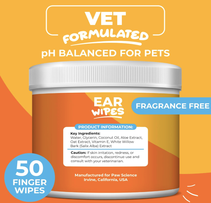 Gentle Pet Ear Care Wipes