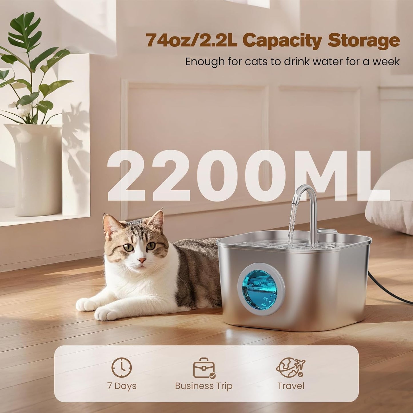 WhiskerFlow Cat Water Fountain